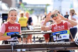 02.08.2024, Sandnes, Norway (NOR): Oceane Michelon (FRA), Jeanne Richard (FRA), (l-r) - BLINK24 Festival Biathlon - Sandnes (NOR). www.nordicfocus.com. © Manzoni/NordicFocus. Every downloaded picture is fee-liable.