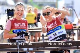 02.08.2024, Sandnes, Norway (NOR): Oceane Michelon (FRA), Jeanne Richard (FRA), (l-r) - BLINK24 Festival Biathlon - Sandnes (NOR). www.nordicfocus.com. © Manzoni/NordicFocus. Every downloaded picture is fee-liable.