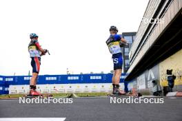 03.08.2024, Sandnes, Norway (NOR): Johan-Olav Botn (NOR), Petter Austberg Bjoern (NOR), (l-r) - BLINK24 Festival Biathlon - Sandnes (NOR). www.nordicfocus.com. © Manzoni/NordicFocus. Every downloaded picture is fee-liable.