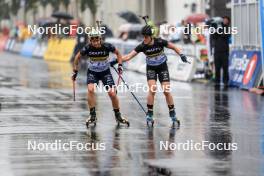 03.08.2024, Sandnes, Norway (NOR): Justine Braisaz-Bouchet (FRA), Sophie Chauveau (FRA), (l-r) - BLINK24 Festival Biathlon - Sandnes (NOR). www.nordicfocus.com. © Manzoni/NordicFocus. Every downloaded picture is fee-liable.