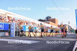 02.08.2024, Sandnes, Norway (NOR): Johannes Thingnes Boe (NOR), Tarjei Boe (NOR), Johannes Dale-Skjevdal (NOR), Sturla Holm Laegreid (NOR), (l-r) - BLINK24 Festival Biathlon - Sandnes (NOR). www.nordicfocus.com. © Manzoni/NordicFocus. Every downloaded picture is fee-liable.