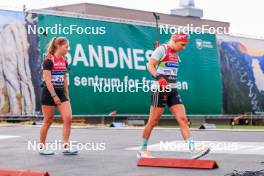 02.08.2024, Sandnes, Norway (NOR): Oda Stoeen Kolkinn (NOR, Hanna Kebinger (GER), (l-r) - BLINK24 Festival Biathlon - Sandnes (NOR). www.nordicfocus.com. © Nordnes/NordicFocus. Every downloaded picture is fee-liable.