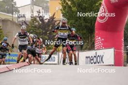 03.08.2024, Sandnes, Norway (NOR): Tarjei Boe (NOR), Philipp Nawrath (GER), (l-r) - BLINK24 Festival Biathlon - Sandnes (NOR). www.nordicfocus.com. © Nordnes/NordicFocus. Every downloaded picture is fee-liable.