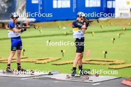 03.08.2024, Sandnes, Norway (NOR): Joergen Solhaug Sæter (NOR), Martin Nevland (NOR), (l-r) - BLINK24 Festival Biathlon - Sandnes (NOR). www.nordicfocus.com. © Manzoni/NordicFocus. Every downloaded picture is fee-liable.