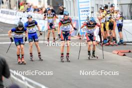 03.08.2024, Sandnes, Norway (NOR): Petter Austberg Bjoern (NOR), Joergen Solhaug Sæter (NOR), Oliver Alm (NOR), Andreas Aas (NOR), (l-r) - BLINK24 Festival Biathlon - Sandnes (NOR). www.nordicfocus.com. © Manzoni/NordicFocus. Every downloaded picture is fee-liable.