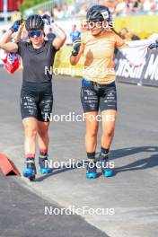 02.08.2024, Sandnes, Norway (NOR): Sophie Chauveau (FRA), Gilonne Guigonnat (FRA), (l-r) - BLINK24 Festival Biathlon - Sandnes (NOR). www.nordicfocus.com. © Manzoni/NordicFocus. Every downloaded picture is fee-liable.