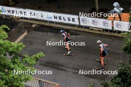 03.08.2024, Sandnes, Norway (NOR): Gro Randby (NOR), Mari Torsteinsrud (NOR), (l-r) - BLINK24 Festival Biathlon - Sandnes (NOR). www.nordicfocus.com. © Manzoni/NordicFocus. Every downloaded picture is fee-liable.