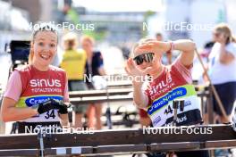 02.08.2024, Sandnes, Norway (NOR): Oceane Michelon (FRA), Jeanne Richard (FRA), (l-r) - BLINK24 Festival Biathlon - Sandnes (NOR). www.nordicfocus.com. © Manzoni/NordicFocus. Every downloaded picture is fee-liable.