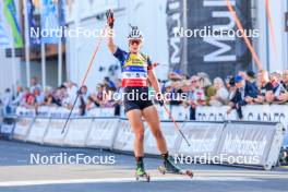 02.08.2024, Sandnes, Norway (NOR): Karoline Offigstad Knotten (NOR) - BLINK24 Festival Biathlon - Sandnes (NOR). www.nordicfocus.com. © Manzoni/NordicFocus. Every downloaded picture is fee-liable.