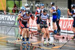 03.08.2024, Sandnes, Norway (NOR): Vetle Sjastad Christiansen (NOR), Marte Johansen (NOR), (l-r) - BLINK24 Festival Biathlon - Sandnes (NOR). www.nordicfocus.com. © Manzoni/NordicFocus. Every downloaded picture is fee-liable.