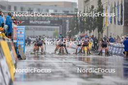 03.08.2024, Sandnes, Norway (NOR): Marte Johansen (NOR), Lou Jeanmonnot (FRA), Anna Weidel (GER), Hanna Oeberg (SWE), (l-r) - BLINK24 Festival Biathlon - Sandnes (NOR). www.nordicfocus.com. © Manzoni/NordicFocus. Every downloaded picture is fee-liable.