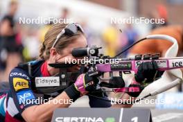 03.08.2024, Sandnes, Norway (NOR): Emilie Aagheim Kalkenberg (NOR) - BLINK24 Festival Biathlon - Sandnes (NOR). www.nordicfocus.com. © Nordnes/NordicFocus. Every downloaded picture is fee-liable.