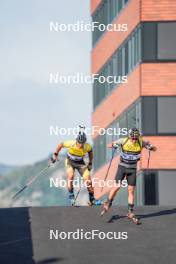 02.08.2024, Sandnes, Norway (NOR): Vetle Rype Paulsen (NOR), Mathieu Garcia (FRA), (l-r) - BLINK24 Festival Biathlon - Sandnes (NOR). www.nordicfocus.com. © Nordnes/NordicFocus. Every downloaded picture is fee-liable.