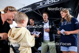 03.08.2024, Sandnes, Norway (NOR): Sturla Holm Laegreid (NOR), Tarjei Boe (NOR), Karoline Offigstad Knotten (NOR), (l-r) - BLINK24 Festival Biathlon - Sandnes (NOR). www.nordicfocus.com. © Manzoni/NordicFocus. Every downloaded picture is fee-liable.