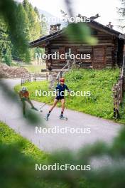 17.07.2024, Martell, Italy (ITA): Mirco Romanin (ITA), Lisa Vittozzi (ITA), (l-r)  - Biathlon summer training, Martell (ITA). www.nordicfocus.com. © Barbieri/NordicFocus. Every downloaded picture is fee-liable.