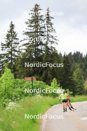 11.06.2024, Premanon, France (FRA): Justine Braisaz-Bouchet (FRA), Lou Jeanmonnot (FRA), (l-r) - Biathlon summer training, Premanon (FRA). www.nordicfocus.com. © Manzoni/NordicFocus. Every downloaded picture is fee-liable.