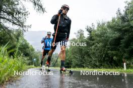 26.08.2024, Martell, Italy (ITA): Lukas Hofer (ITA), Tommaso Giacomel (ITA), (l-r) - Biathlon summer training, Martell (ITA). www.nordicfocus.com. © Vanzetta/NordicFocus. Every downloaded picture is fee-liable.