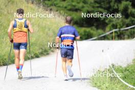 15.07.2024, Lenzerheide, Switzerland (SUI): Vincent Bonacci (USA), Vaclav Cervenka (USA), (l-r) - Biathlon summer training, Lenzerheide (SUI). www.nordicfocus.com. © Manzoni/NordicFocus. Every downloaded picture is fee-liable.