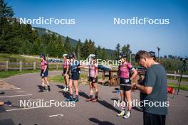 31.07.2024, Lavaze, Italy (ITA): Anna Juppe (AUT), Anna Andexer (AUT), Lea Rothschopf (AUT), Tamara Steiner (AUT), Lara Wagner (AUT), (l-r)  - Biathlon summer training, Lavaze (ITA). www.nordicfocus.com. © Barbieri/NordicFocus. Every downloaded picture is fee-liable.