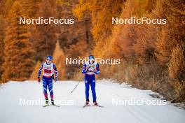 07.11.2024, Bessans, France (FRA): Remi Broutier  (FRA), Emilien Claude (FRA), (l-r) - Biathlon summer training, Bessans (FRA). www.nordicfocus.com. © Authamayou/NordicFocus. Every downloaded picture is fee-liable.