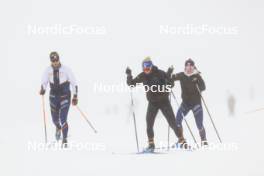 11.10.2024, Ramsau am Dachstein, Austria (AUT): Julia Simon (FRA), Sophie Chauveau (FRA), Jeanne Richard (FRA), (l-r) - Biathlon summer training, Dachsteinglacier, Ramsau am Dachstein (AUT). www.nordicfocus.com. © Manzoni/NordicFocus. Every downloaded picture is fee-liable.