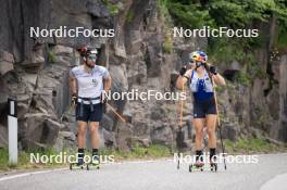 20.06.2024, Lavaze, Italy (ITA): Patrick Braunhofer (ITA), Dorothea Wierer (ITA), (l-r)  - Biathlon summer training, Lavaze (ITA). www.nordicfocus.com. © Vanzetta/NordicFocus. Every downloaded picture is fee-liable.