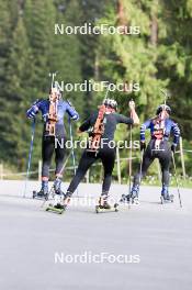 15.09.2024, Lenzerheide, Switzerland (SUI): Elisa Gasparin (SUI), Jeanne Richard (FRA), Sophie Chauveau (FRA), (l-r) - Sommer Nordic Event 2024, Sommer Biathlon Cup, Lenzerheide (SUI). www.nordicfocus.com. © Manzoni/NordicFocus. Every downloaded picture is fee-liable.