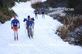 06.11.2024, Davos, Switzerland (SUI): Nicola Wigger (SUI), Niklas Hartweg (SUI), Sandro Bovisi (SUI), (l-r) - Biathlon training, snowfarming track, Davos (SUI). www.nordicfocus.com. © Manzoni/NordicFocus. Every downloaded picture is fee-liable.