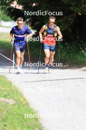 15.07.2024, Lenzerheide, Switzerland (SUI): Vaclav Cervenka (USA), Vincent Bonacci (USA), (l-r) - Biathlon summer training, Lenzerheide (SUI). www.nordicfocus.com. © Manzoni/NordicFocus. Every downloaded picture is fee-liable.