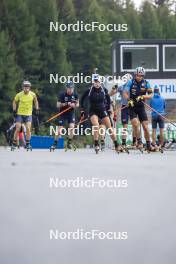 27.08.2024, Martell, Italy (ITA): Elia Zeni (ITA), Dorothea Wierer (ITA), Tommaso Giacomel (ITA), Didier Bionaz (ITA), (l-r) - Biathlon summer training, Martell (ITA). www.nordicfocus.com. © Vanzetta/NordicFocus. Every downloaded picture is fee-liable.