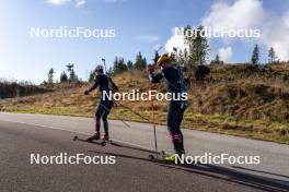 22.10.2024, Lavaze, Italy (ITA): Sturla Holm Laegreid (NOR), Johannes Thingnes Boe (NOR), (l-r)  - Biathlon summer training, Lavaze (ITA). www.nordicfocus.com. © Vanzetta/NordicFocus. Every downloaded picture is fee-liable.