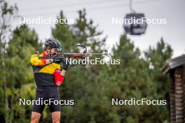 20.09.2024, Font-Romeu, France (FRA): Julien Petitjacques (BEL) - Biathlon summer training, Font-Romeu (FRA). www.nordicfocus.com. © Authamayou/NordicFocus. Every downloaded picture is fee-liable.