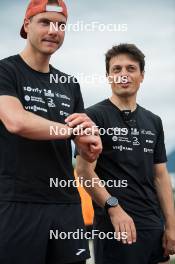 15.06.2024, Grenoble, France (FRA): Emilien Jacquelin (FRA), Oscar Lombardot (FRA), (l-r) - Biathlon summer training, Grenoble (FRA). www.nordicfocus.com. © Joly/NordicFocus. Every downloaded picture is fee-liable.