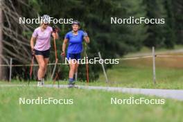 05.09.2024, Lenzerheide, Switzerland (SUI): Karoline Offigstad Knotten (NOR), Lea Meier (SUI), (l-r) - Biathlon summer training, Lenzerheide (SUI). www.nordicfocus.com. © Manzoni/NordicFocus. Every downloaded picture is fee-liable.