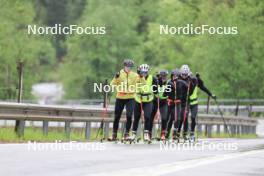 21.05.2024, Lenzerheide, Switzerland (SUI): Lydia Hiernickel (SUI), Lena Haecki-Gross (SUI), Elisa Gasparin (SUI), Lea Meier (SUI), Niklas Hartweg (SUI), Gion Stalder (SUI), (l-r) - Biathlon summer training, Lenzerheide (SUI). www.nordicfocus.com. © Manzoni/NordicFocus. Every downloaded picture is fee-liable.