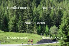 27.06.2024, Juf, Switzerland (SUI): Aita Gasparin (SUI), Elisa Gasparin (SUI), (l-r) - Biathlon summer training, Juf (SUI). www.nordicfocus.com. © Manzoni/NordicFocus. Every downloaded picture is fee-liable.