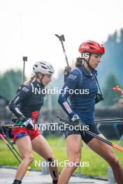 17.07.2024, Martell, Italy (ITA): Michela Carrara (ITA), Lisa Vittozzi (ITA), (l-r)  - Biathlon summer training, Martell (ITA). www.nordicfocus.com. © Barbieri/NordicFocus. Every downloaded picture is fee-liable.