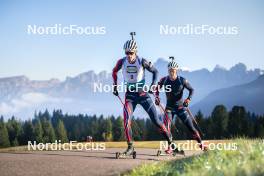 22.10.2024, Lavaze, Italy (ITA): Tarjei Boe (NOR), Endre Stroemsheim (NOR), (l-r)  - Biathlon summer training, Lavaze (ITA). www.nordicfocus.com. © Vanzetta/NordicFocus. Every downloaded picture is fee-liable.