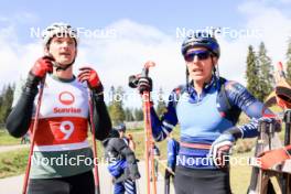 15.09.2024, Lenzerheide, Switzerland (SUI): Fabien Claude (FRA), Quentin Fillon Maillet (FRA), (l-r) - Sommer Nordic Event 2024, Sommer Biathlon Cup, Lenzerheide (SUI). www.nordicfocus.com. © Manzoni/NordicFocus. Every downloaded picture is fee-liable.