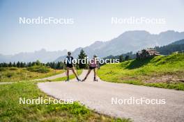 31.07.2024, Lavaze, Italy (ITA): Lea Rothschopf (AUT), Tamara Steiner (AUT), (l-r)  - Biathlon summer training, Lavaze (ITA). www.nordicfocus.com. © Barbieri/NordicFocus. Every downloaded picture is fee-liable.