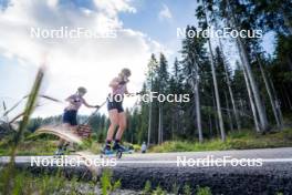 06.08.2024, Lavaze, Italy (ITA): Lara Wagner (AUT), Lea Rothschopf (AUT), (l-r)  - Biathlon summer training, Lavaze (ITA). www.nordicfocus.com. © Barbieri/NordicFocus. Every downloaded picture is fee-liable.