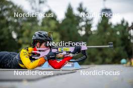 20.09.2024, Font-Romeu, France (FRA): Marine Debloem (BEL) - Biathlon summer training, Font-Romeu (FRA). www.nordicfocus.com. © Authamayou/NordicFocus. Every downloaded picture is fee-liable.