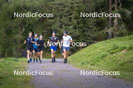 26.08.2024, Martell, Italy (ITA): Elia Zeni (ITA), Patrick Braunhofer (ITA), Dorothea Wierer of Italy, Didier Bionaz (ITA), Andrea Zattoni (ITA), coach Team Italy, Tommaso Giacomel (ITA), (l-r) - Biathlon summer training, Martell (ITA). www.nordicfocus.com. © Vanzetta/NordicFocus. Every downloaded picture is fee-liable.