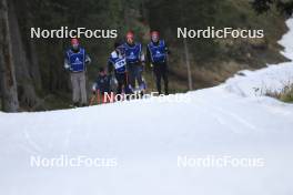 06.11.2024, Davos, Switzerland (SUI): Niklas Hartweg (SUI), Gion Stalder (SUI), Sandro Bovisi (SUI), Sebastian Stalder (SUI), (l-r) - Biathlon training, snowfarming track, Davos (SUI). www.nordicfocus.com. © Manzoni/NordicFocus. Every downloaded picture is fee-liable.