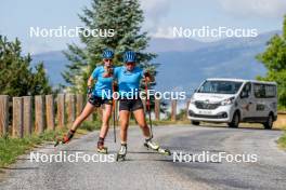 02.09.2024, Font-Romeu, France (FRA): Anna Magnusson (SWE), Ella Halvarsson (SWE), (l-r) - Biathlon summer training, Font-Romeu (FRA). www.nordicfocus.com. © Authamayou/NordicFocus. Every downloaded picture is fee-liable.