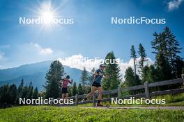 06.08.2024, Lavaze, Italy (ITA): Kristina Oberthaler (AUT), Tamara Steiner (AUT), (l-r)  - Biathlon summer training, Lavaze (ITA). www.nordicfocus.com. © Barbieri/NordicFocus. Every downloaded picture is fee-liable.