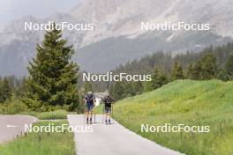 19.06.2024, Lavaze, Italy (ITA): Tommaso Giacomel (ITA), Elia Zeni (ITA), (l-r)  - Biathlon summer training, Lavaze (ITA). www.nordicfocus.com. © Vanzetta/NordicFocus. Every downloaded picture is fee-liable.