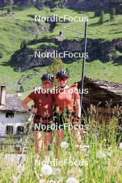 27.06.2024, Juf, Switzerland (SUI): Elisa Gasparin (SUI), Aita Gasparin (SUI), (l-r) - Biathlon summer training, Juf (SUI). www.nordicfocus.com. © Manzoni/NordicFocus. Every downloaded picture is fee-liable.