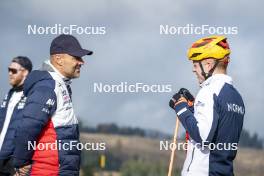 22.10.2024, Lavaze, Italy (ITA): Siegfried Mazet (FRA), Johannes Thingnes Boe (NOR), (l-r)  - Biathlon summer training, Lavaze (ITA). www.nordicfocus.com. © Vanzetta/NordicFocus. Every downloaded picture is fee-liable.