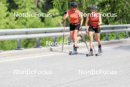 27.06.2024, Juf, Switzerland (SUI): Aita Gasparin (SUI), Elisa Gasparin (SUI), (l-r) - Biathlon summer training, Juf (SUI). www.nordicfocus.com. © Manzoni/NordicFocus. Every downloaded picture is fee-liable.